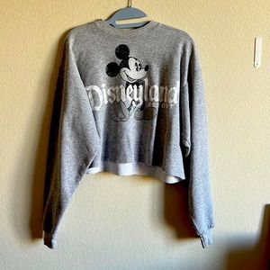 Disneyland Cropped Grey Sweatshirt